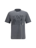 Brunello Cucinelli Printed Cotton T-Shirt — Gray