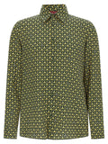 Gucci Horsebit Silk Print Shirt — Yellow