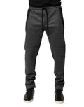 Men's Gray Black Wool Blend Jogger Sweatpants Pants Viscose Nylon