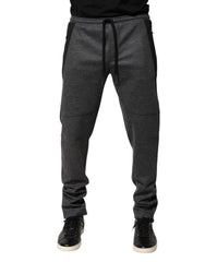 Men's Gray Black Wool Blend Jogger Sweatpants Pants Viscose Nylon