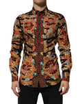 Men's Gold Cotton Tiger Carretto Long Sleeve Shirt