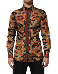 Men's Gold Cotton Tiger Carretto Long Sleeve Shirt