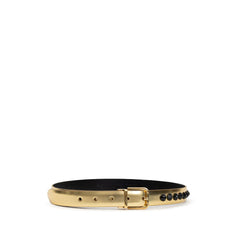 Women's Gold Leather Regular Belt