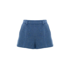Women's Blue Wool Shorts