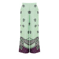 Women's Green Silk Casual Pants