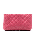 Quilted Lambskin Kiss Lock Clutch