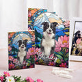 Vidriera Personalizada Floral Perro Gato Mascota Retrato Ladrillo Puzzles con Nombre Decoración para el Hogar Recuerdo de Cumpleaños Regalo para Amante de Mascotas
