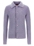 Gucci Brushed Mohair Blend Cardigan — Lavender