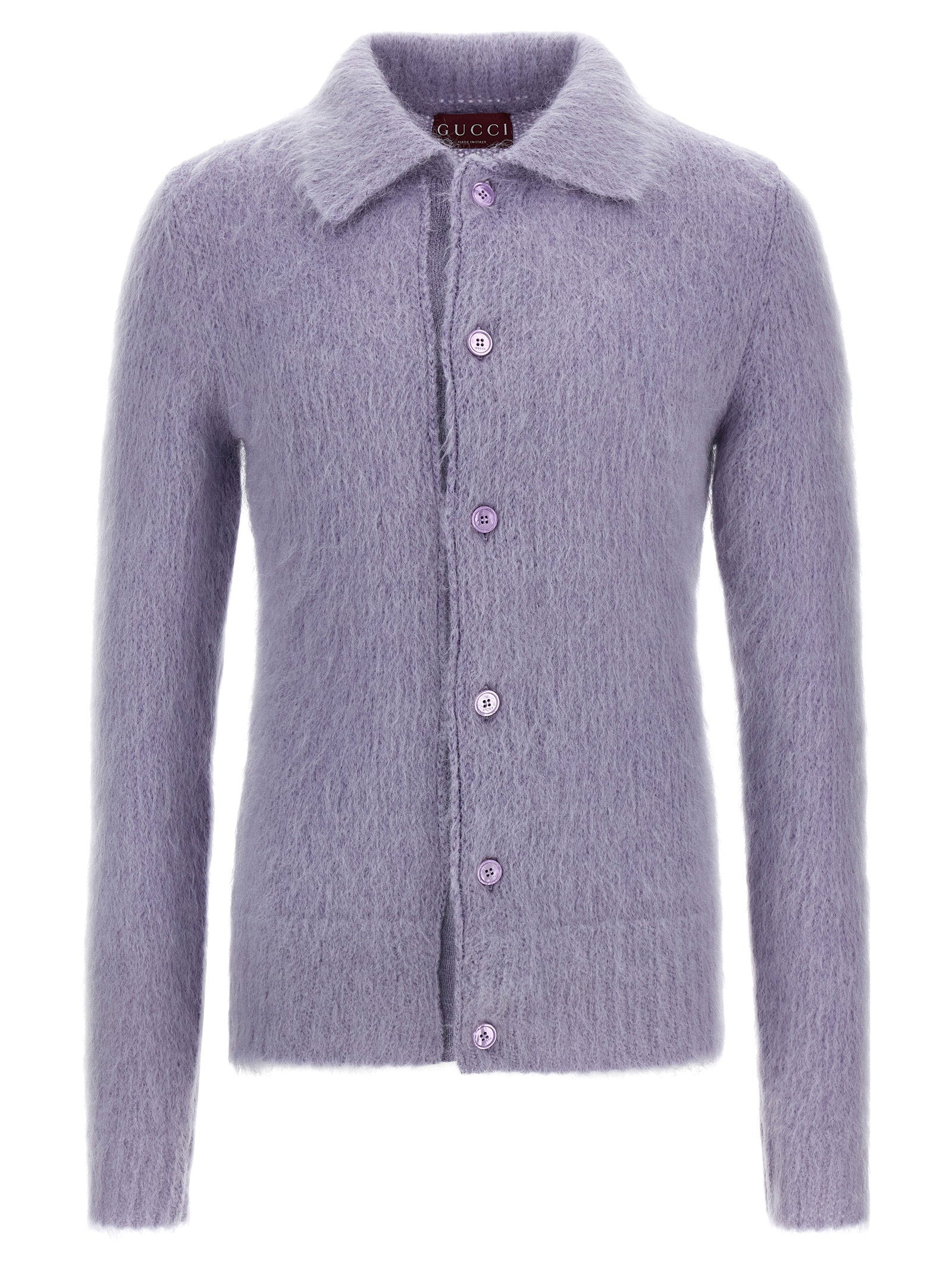 Gucci Brushed Mohair Blend Cardigan — Lavender