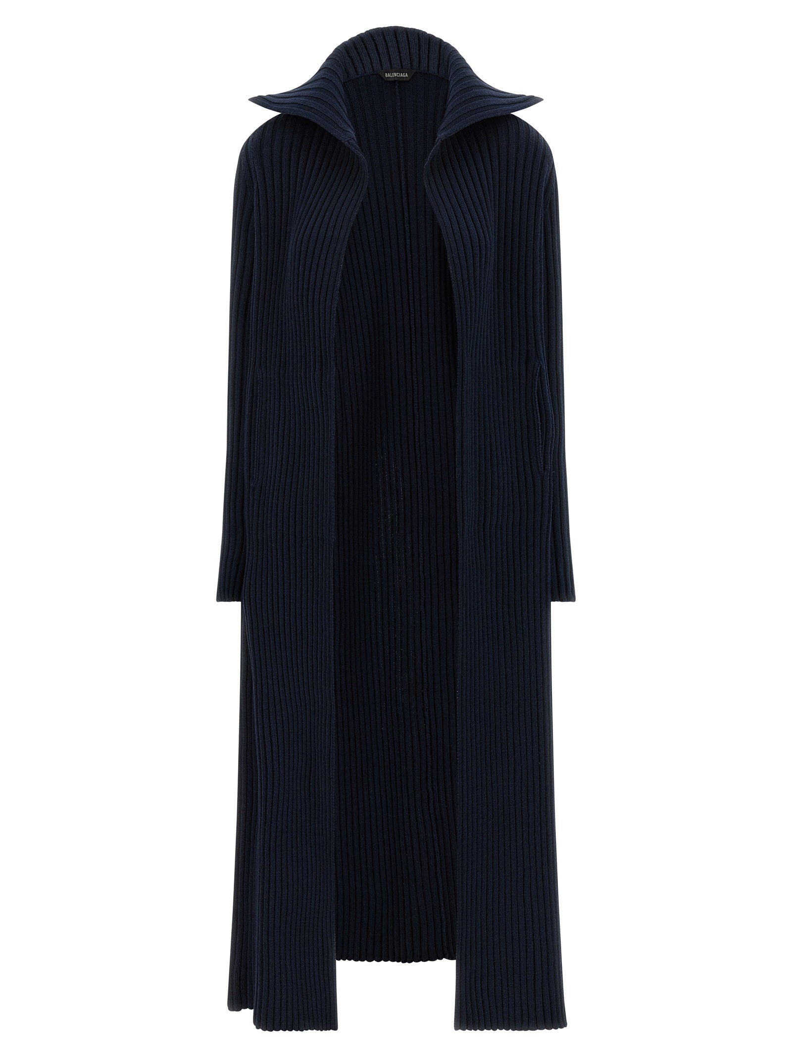 Balenciaga Ribbed Cotton-Blend Cardigan — Navy