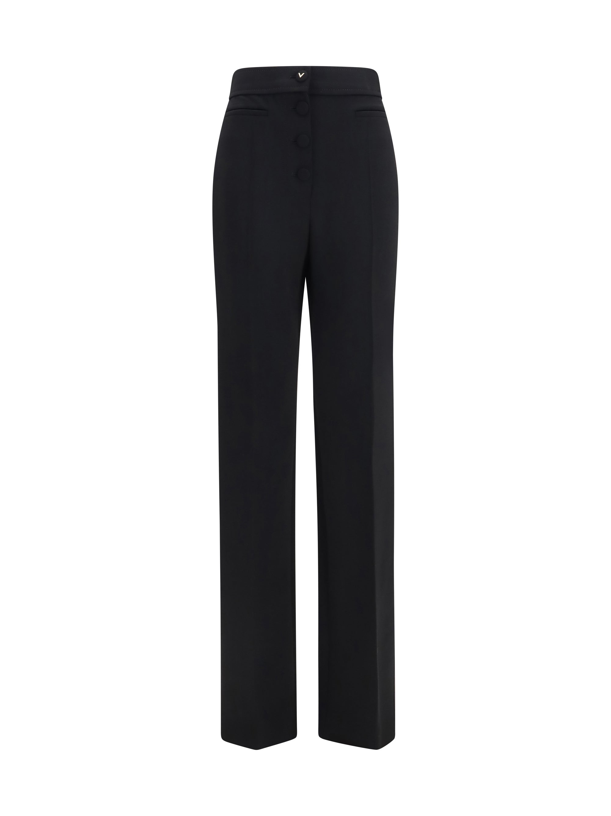 Valentino Wool Flare Trousers — Black