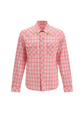 Versace Slim Checked Cotton Poplin Shirt — Red
