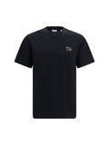 Burberry Embroidered Logo Cotton T-Shirt — Black