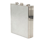 Metal and Leather Tuxedo Box Star Clutch on Chain