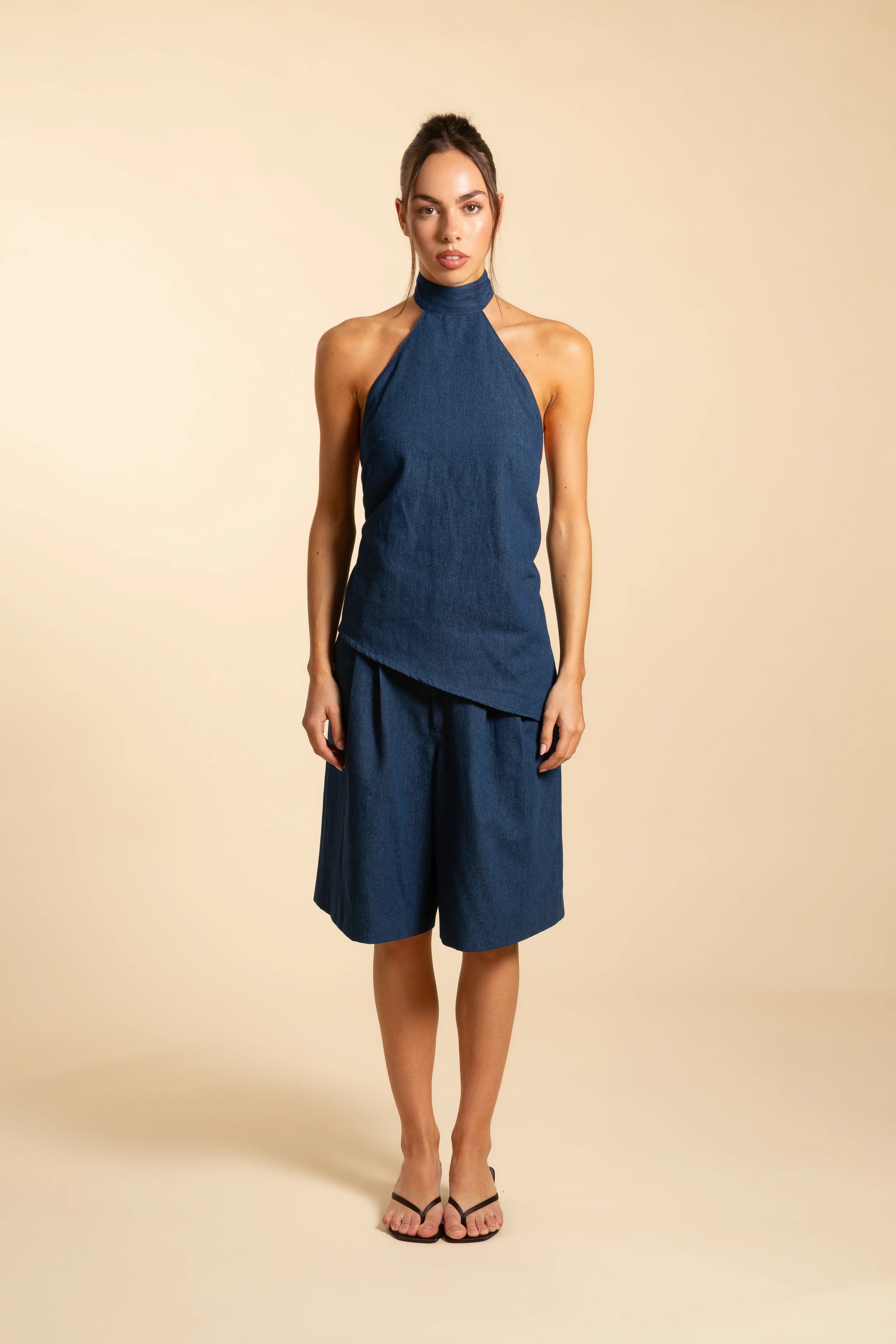 TOP HALTER | DENIM