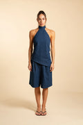 TOP HALTER | DENIM