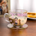 Personalizado Perro Mamá 3D Cartoon Chica y 1-4 Perros impresión de la pata 16 oz Copa de vidrio transparente con nombres Regalo de cumpleaños para el dueño de mascotas amante