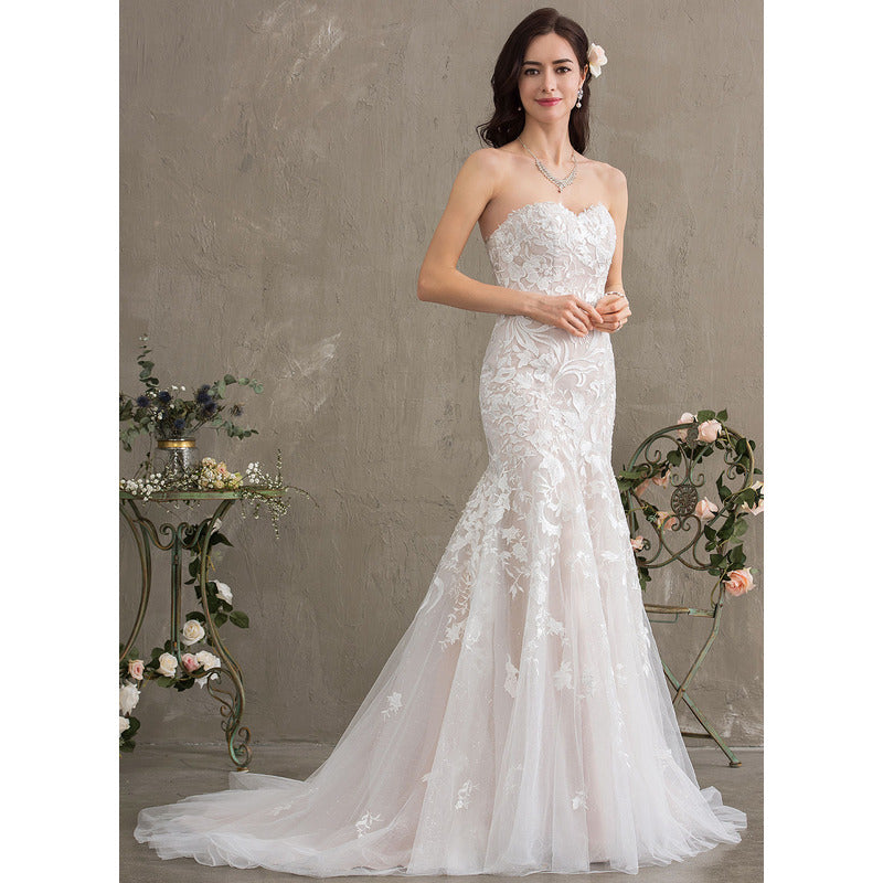 Bridal Wedding Dress White Long Sweetheart Mermaid
