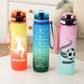 Personalizado Baloncesto Fútbol Deportes 32 oz Motivacional Deporte Botella de Agua con marcador de tiempo y el nombre de juego Día de cumpleaños de regalo para los amantes de los deportes de pelota