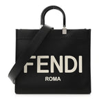 Fendi Vitello King Plexiglass Medium Fendi Sunshine Shopper Tote Black White