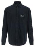 Balenciaga Logo-Embroidered Cotton Jersey Shirt — Black