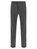 Gucci Wool Satin Tailored Trousers — Gray