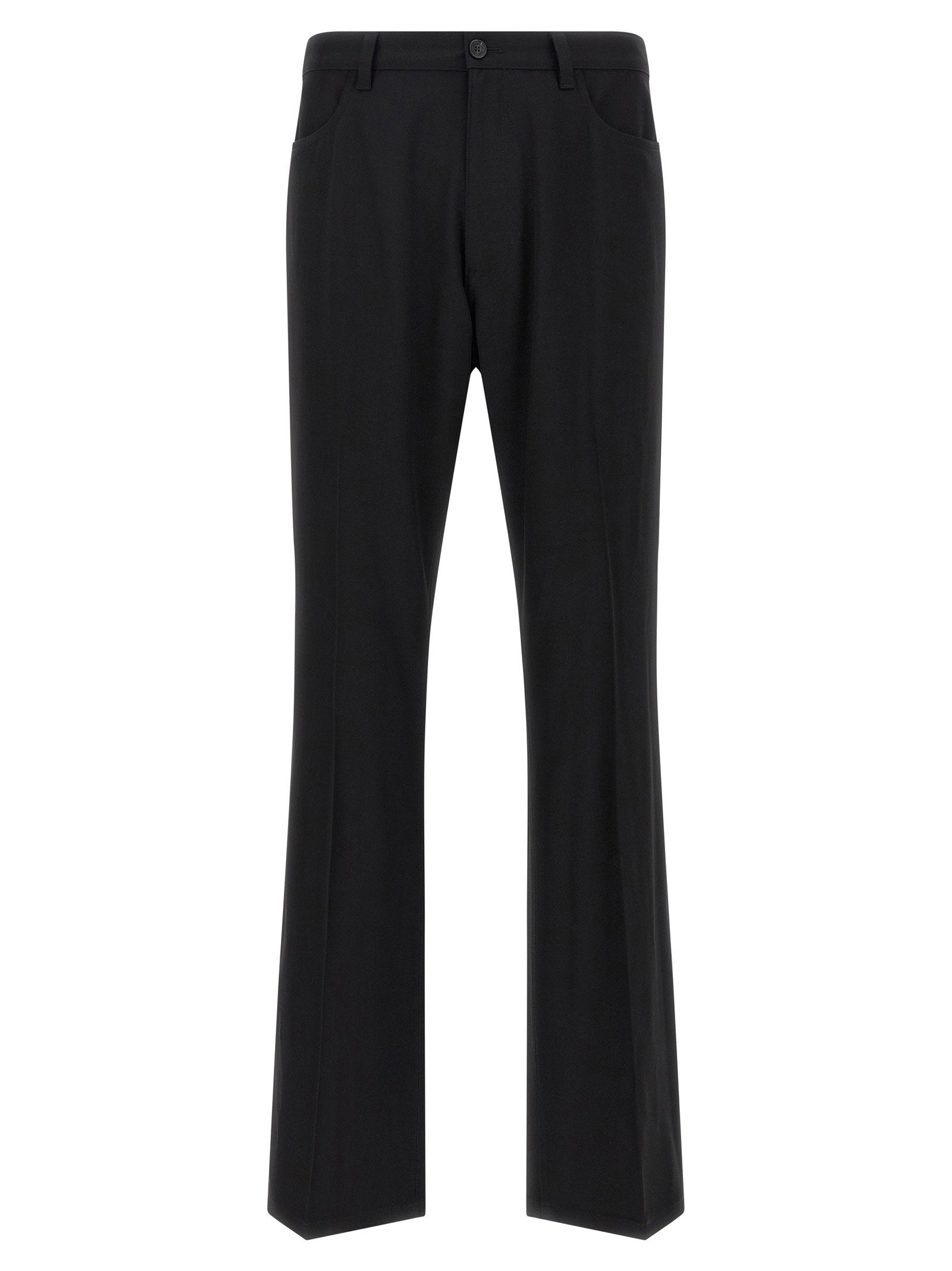 Balenciaga Stretch Wool Twill Trousers — Black