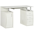 47" Computer Desk w/ Keyboard Tray & Drawers, Home Office Workstation Table, White