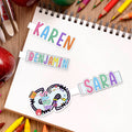 Personalizado Doodle Art Nombre Lápiz de Apple Marcapáginas magnético Clips Graduación de vuelta a la escuela Regalo para el profesor amante de los libros