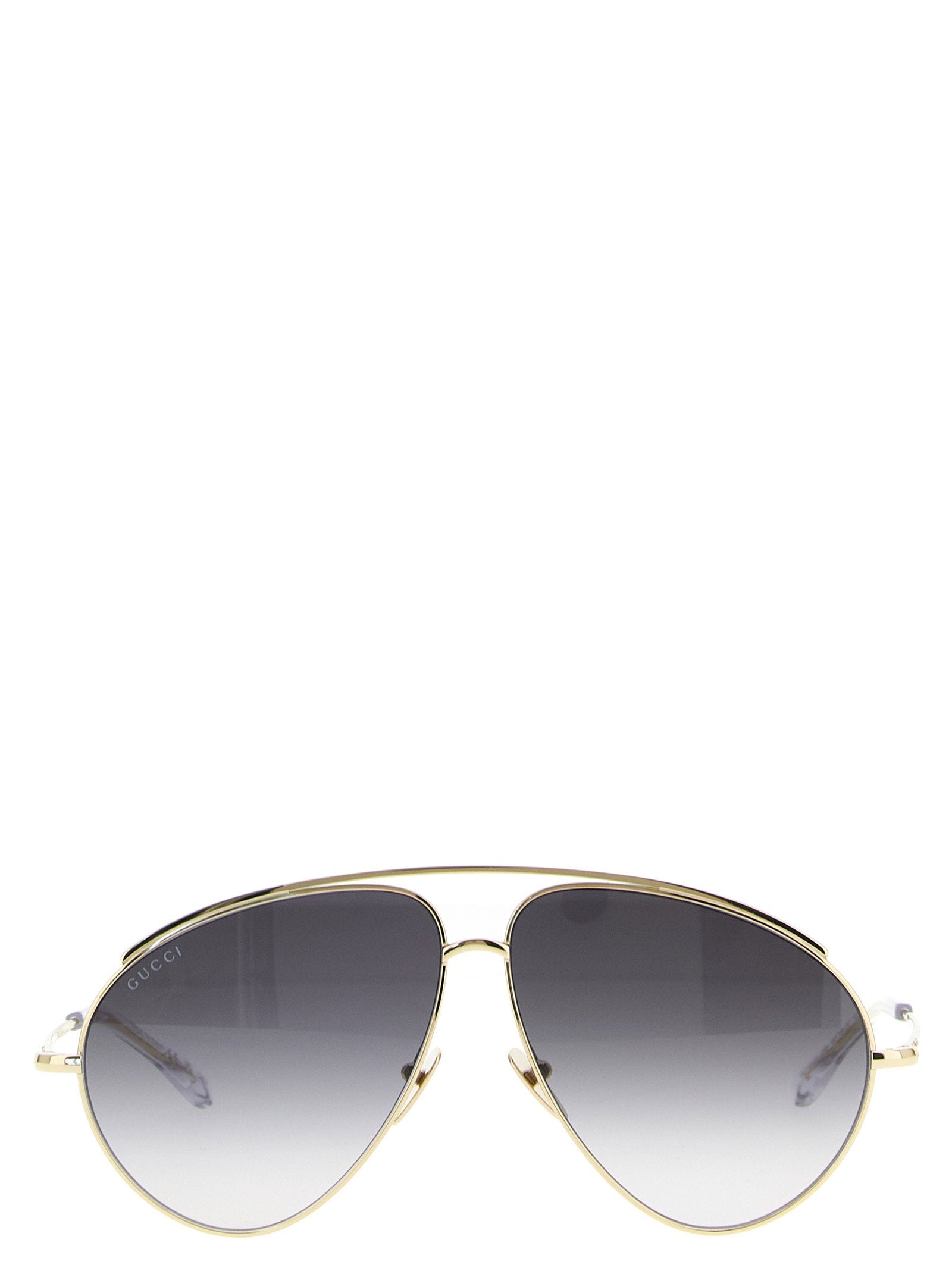 Gucci Gradient Lens Aviator Sunglasses — Gold