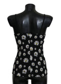 Women's Black Daisy Print Dress Lingerie Chemisole Polycotton