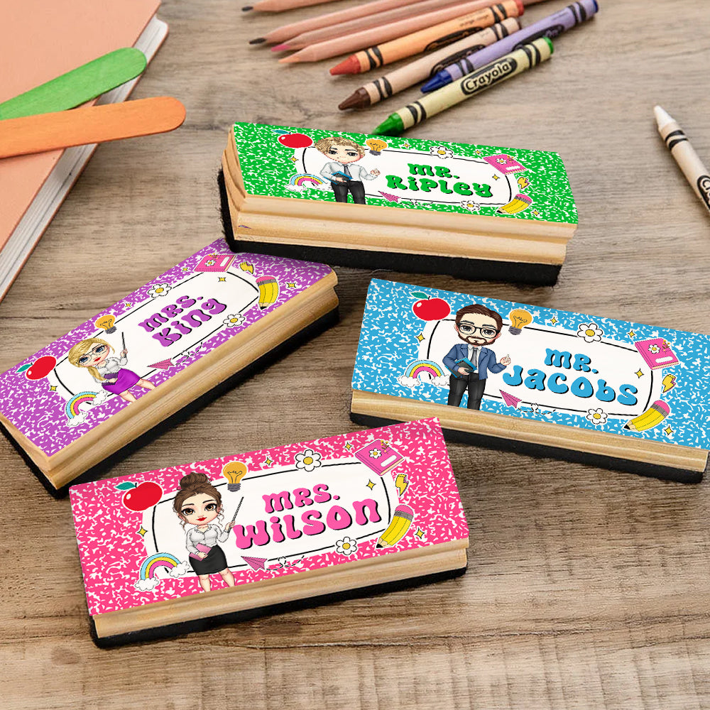 Borrador de pizarra personalizado con 2 rotuladores Día del Profesor Regalo de agradecimiento por la vuelta al cole para profesores Educadores