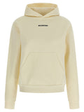 Balenciaga Logo-Embroidered Fleece Hoodie — Cream