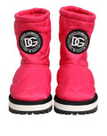 Women's Pink White Viscose Padded Mid Calf Boots Shoes Fuchsia Polyester Pu