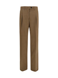 Prada Tailored Merino Wool Trousers — Brown