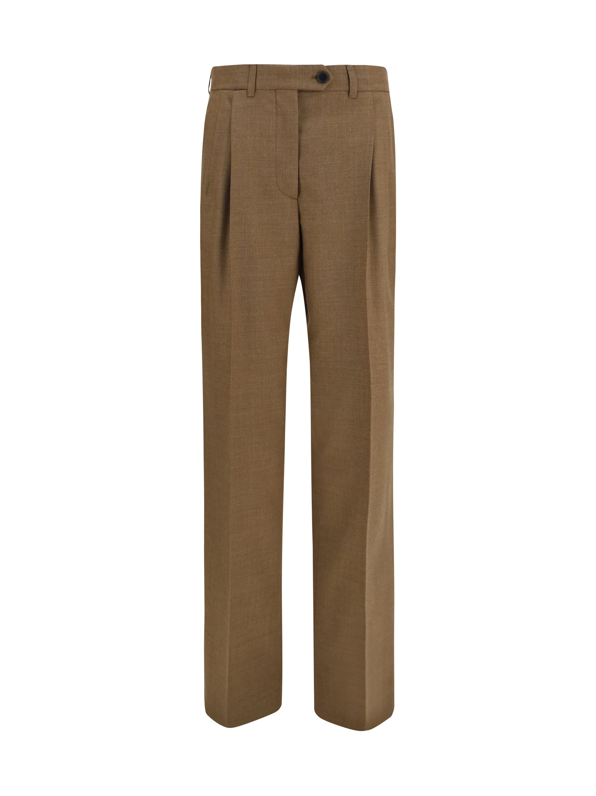 Prada Tailored Merino Wool Trousers — Brown