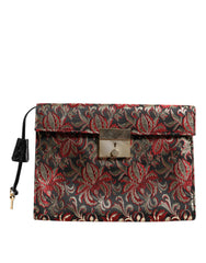 Women's Multicolor Jacquard Floral Document Briefcase Bag Fabric