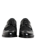 Women's Black Leather Floral Lace Dress Formal Shoes