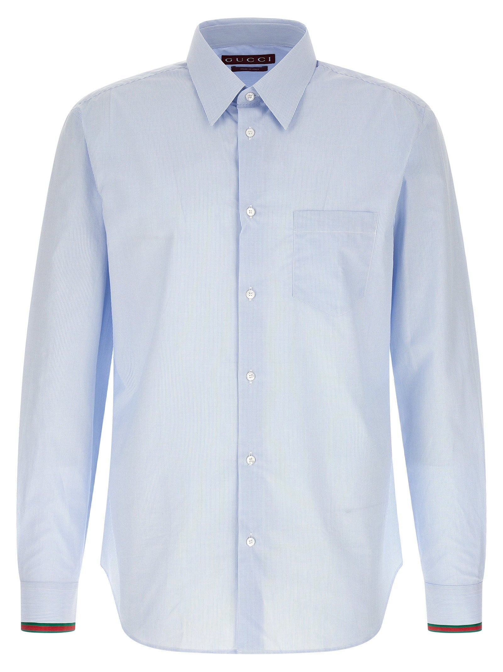Gucci Striped Cotton Shirt — Light Blue