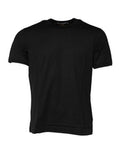Men's Black Cotton Logo Print Crew Neck T-Shirt