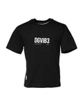 Men's Black Dg Vib3 Print Cotton Crew Neck T-Shirt