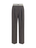 Versace Wool and Mohair Blend Trousers — Gray