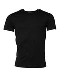 Men's Black Cotton Crewneck Short Sleeves T-Shirt