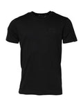 Men's Black Logo Plaque Cotton Crew Neck T-Shirt