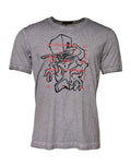 Men's Gray Graphic Print Cotton Crew Neck T-Shirt