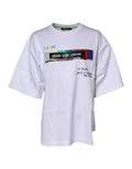 Women's White Cotton Printed Short Sleeves T-Shirt