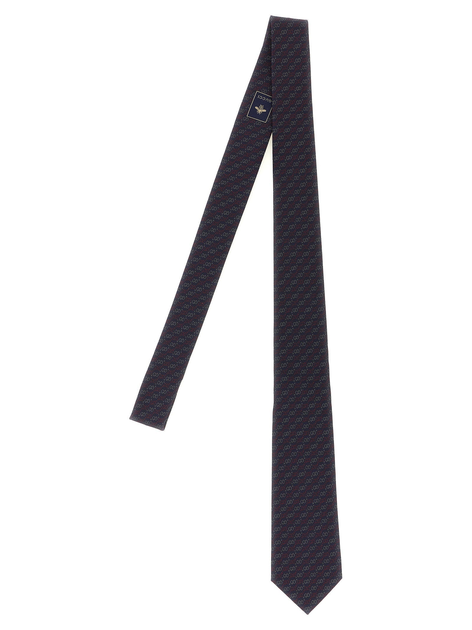 Gucci GG Jacquard Silk Necktie — Navy