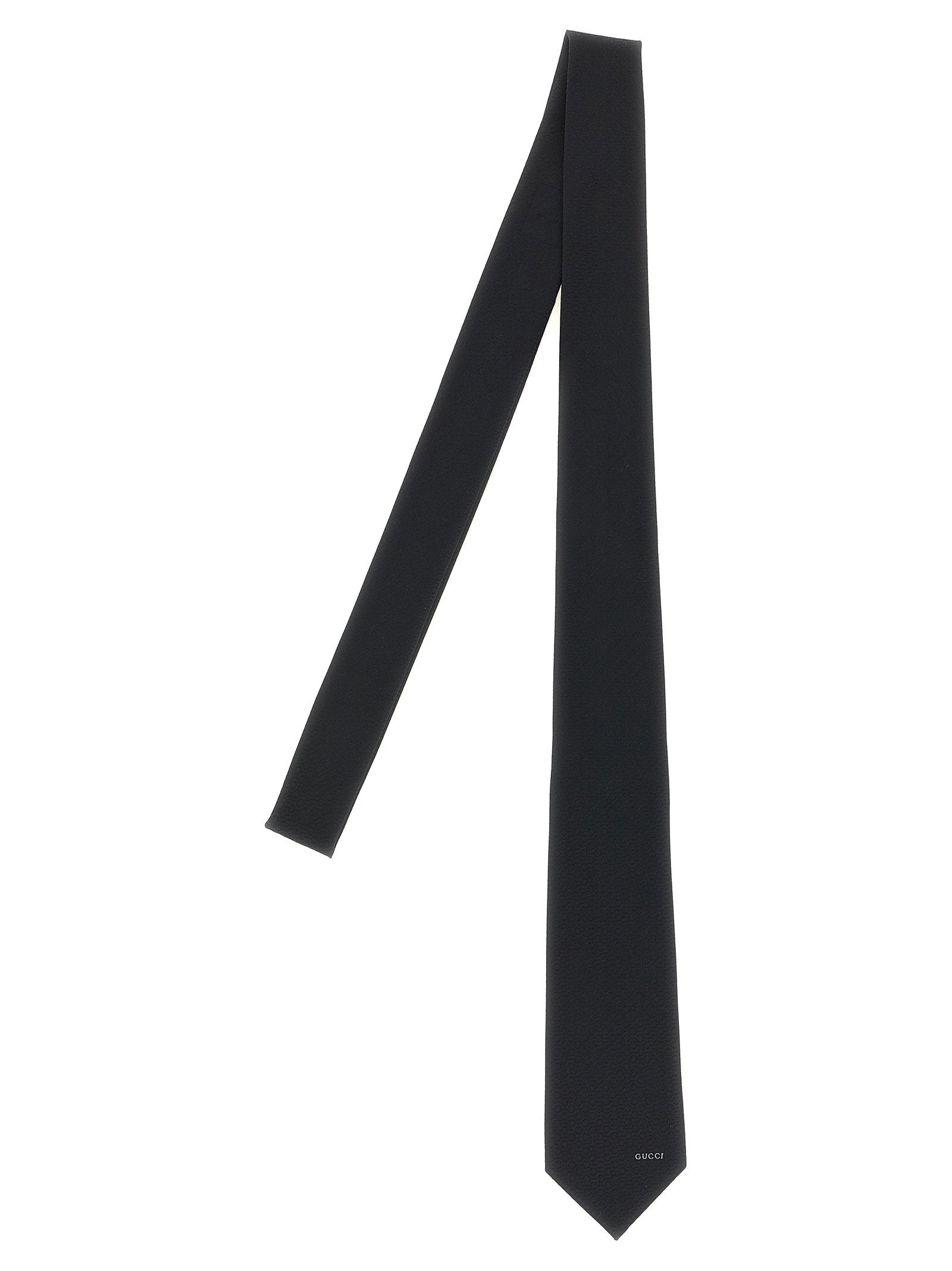 Gucci Jacquard Silk Necktie — Black