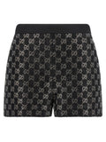 Gucci GG Lamé Tweed Crystal-Embroidered Shorts — Black