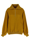 Gucci Logo-Jacquard Half-Zip Sweatshirt — Gold